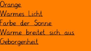 Elfchen zum Wort orange