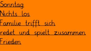 Elfchen zum Wort Sonntagg