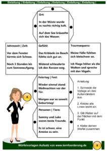 Aufsatz Würfelvorlagen