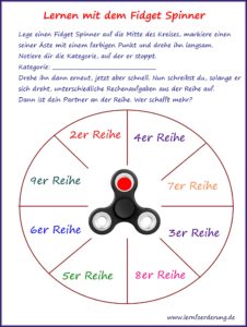 Einmaleinsreihe lernen mit dem Fidget Spinner