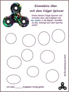 Einmaleins üben mit dem Fidget Spinner