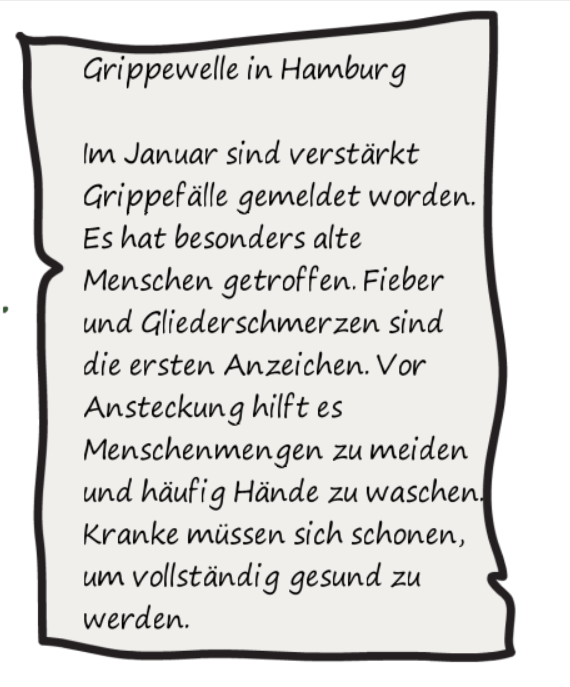 Zeitungsmeldung schreiben