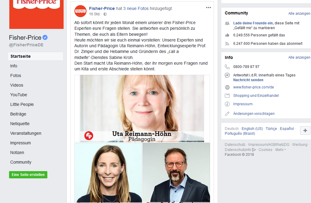 22.5.18: Uta Reimann-Höhn heute im Fisher-Price Expertenrat