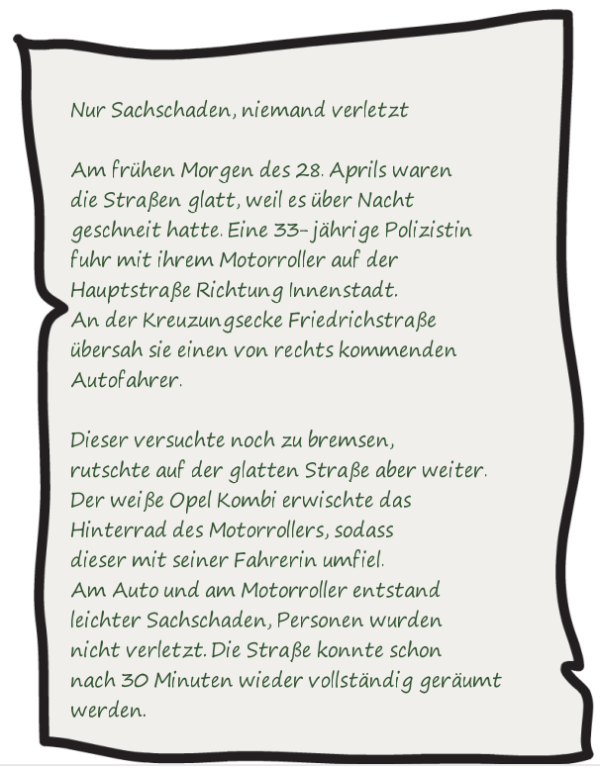 Unfallbericht Schreiben Klasse 6 Arbeitsblätter Pdf Unfallbericht