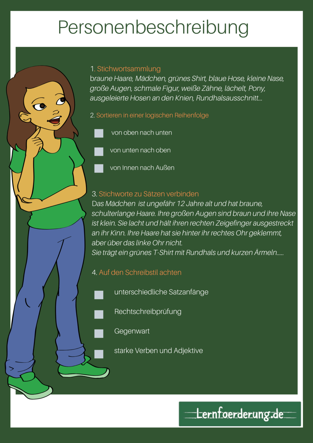 Personenbeschreibung Anleitung und Beispiel Vorlage zum Ausdrucken