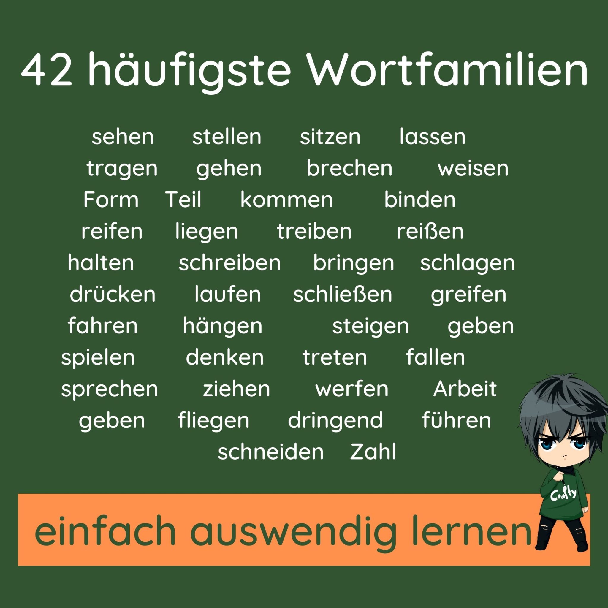42 häufigste Wortfamilien für Schulkinder | lernfoerderung.de