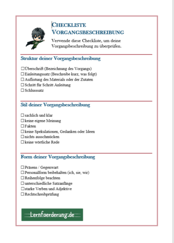 Vorgangsbeschreibung Klasse 6 übungen Kostenlos 6 Schritte zur Vorgangsbeschreibung - ANLEITUNG + VIDEO