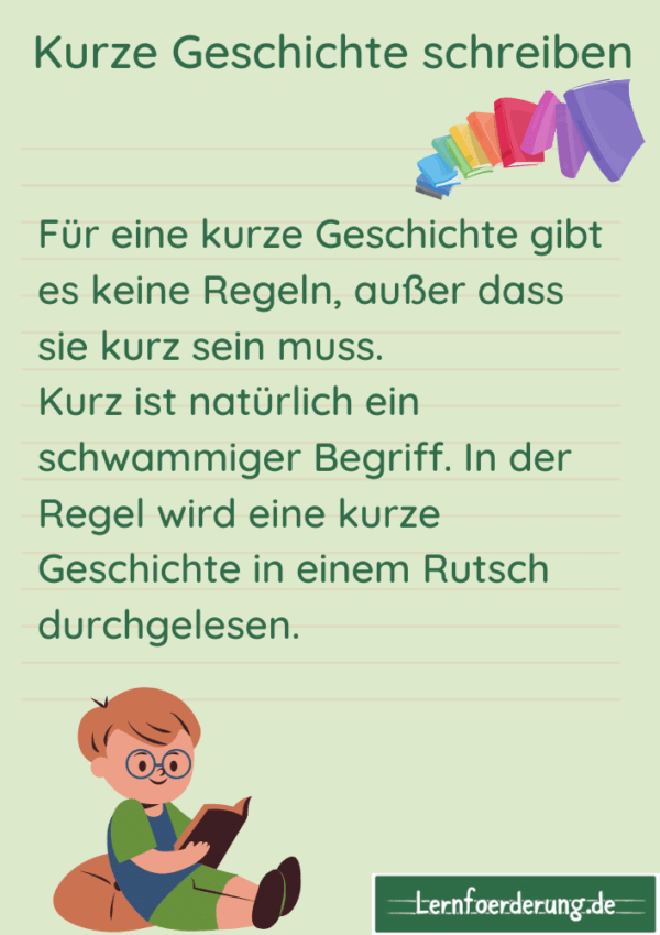 Kurzgeschichte schreiben Erklärung mit Beispielen am Beispiel lernfoerderung.de