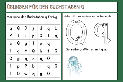 Wörter mit q üben