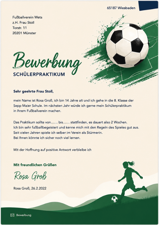 Bewerbung Praktikum